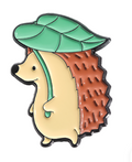 🦔 Igel Pin mit Blatt – Süßer Kawaii Anstecker