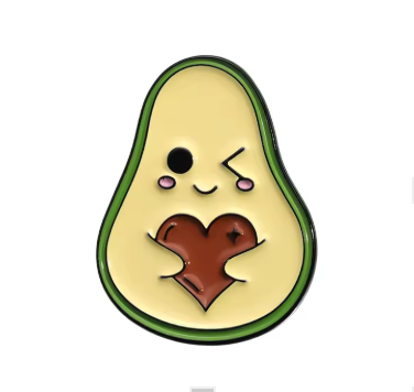 🥑 Avocado Herz Pin – Süßer Kawaii Anstecker