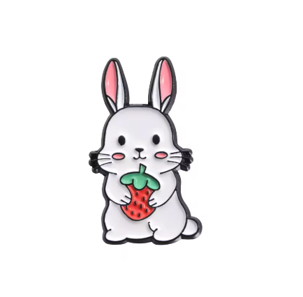 🐰 Erdbeer-Hase Pin – Süßer Kawaii Anstecker